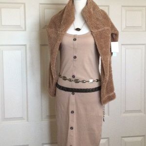 Aware cotton knit dress and Abound teddy pull over